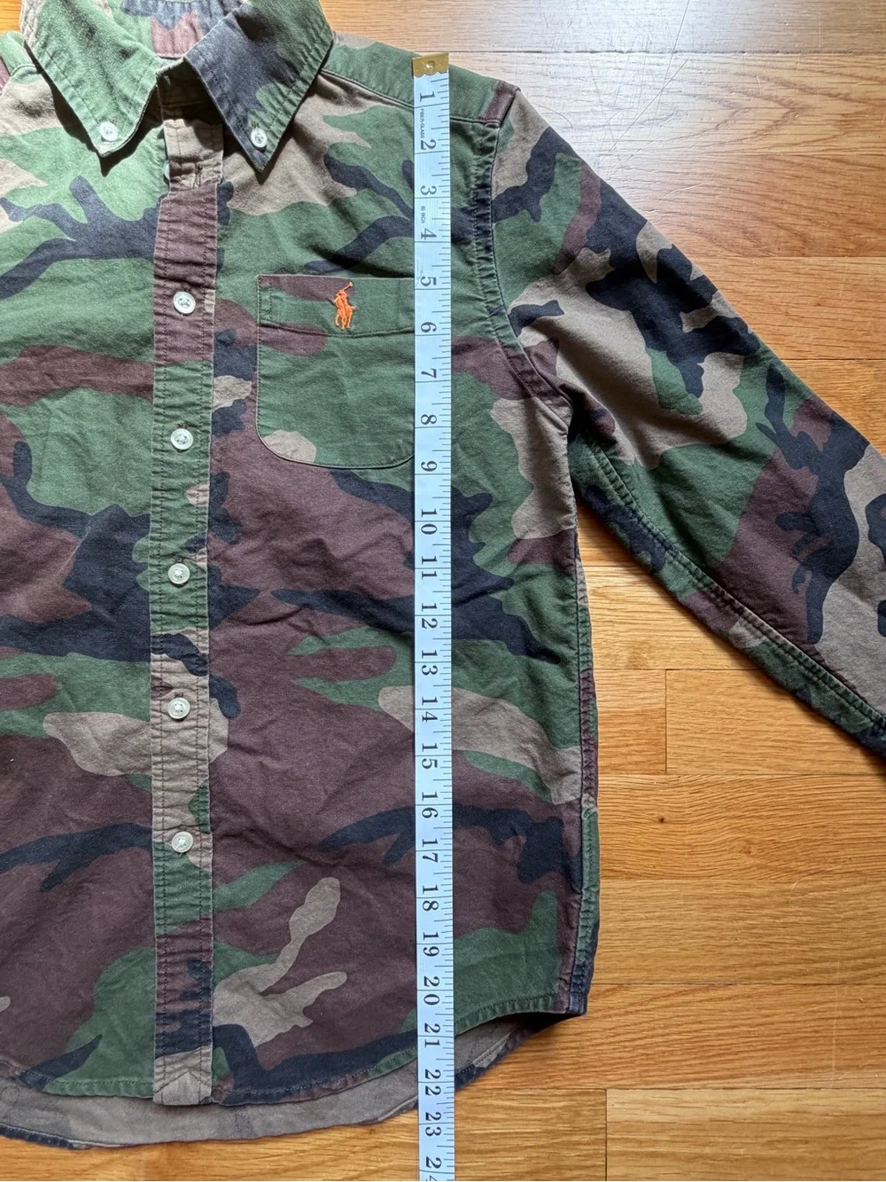 Polo Ralph Lauren Classic Fit Camouflage Oxford Long-Sleeve Kids Medium 10-12